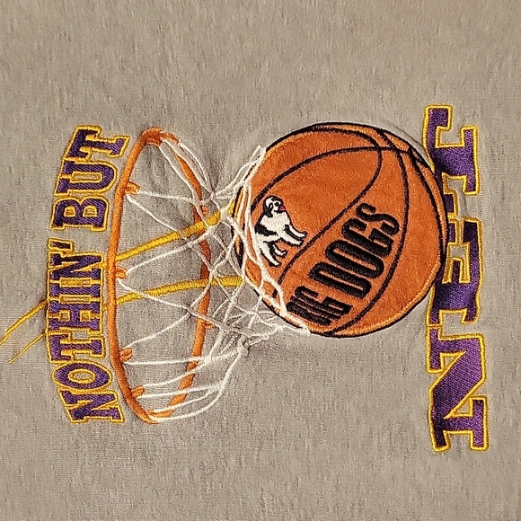 Big Dogs Nothin But Net Embroidered Gray Crewneck Sz L - Picture 2 of 6